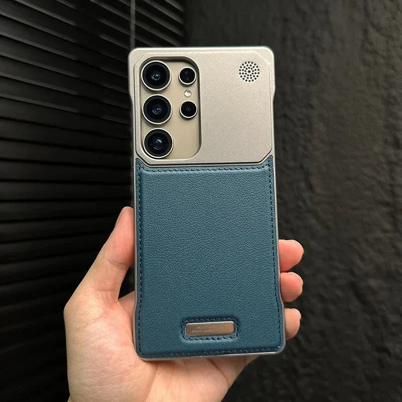 Case Samsung Minimalista em Couro Anti Impacto